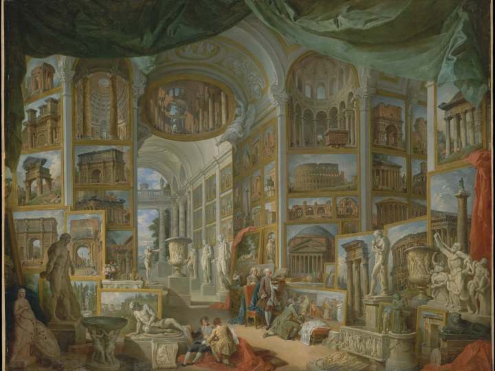 Galeria-de-arte-con-vistas-de-la-Roma-antigua-1754-1757-de-Giovanni-Paolo-Pannini